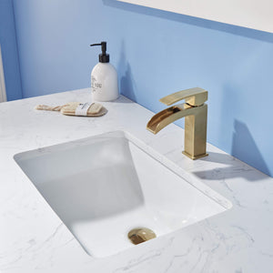 Altair Vanity White Finish Altair Morgan 48" Single Bathroom Vanity Set in White and Composite Carrara White Stone Countertop