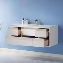 Load image into Gallery viewer, Altair Vanity White Finish Altair Morgan 48&quot; Single Bathroom Vanity Set in White and Composite Carrara White Stone Countertop