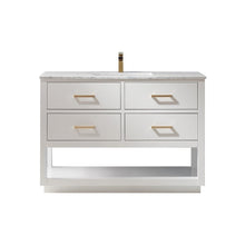 Load image into Gallery viewer, Altair Vanity White Finish Altair Remi 48&quot; Single Bathroom Vanity Set in Gray, White or Royal Blue Finish and Carrara White Marble Countertop