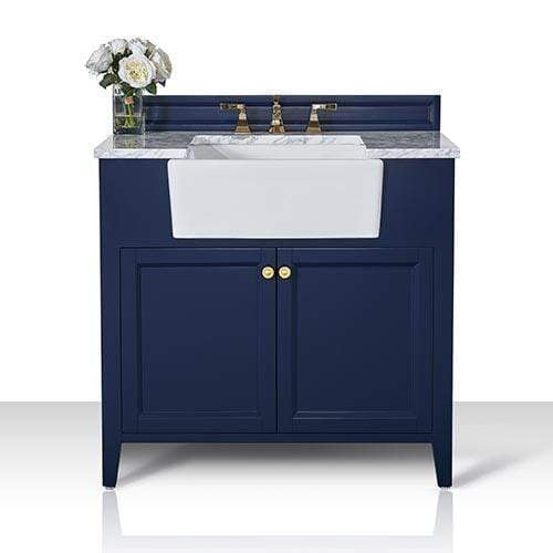 Ancerre Designs Vanity Ancerre Designs VTS-ADELINE-36-HB-CW-GD Adeline 36 in. Bath Vanity Set in Heritage Blue