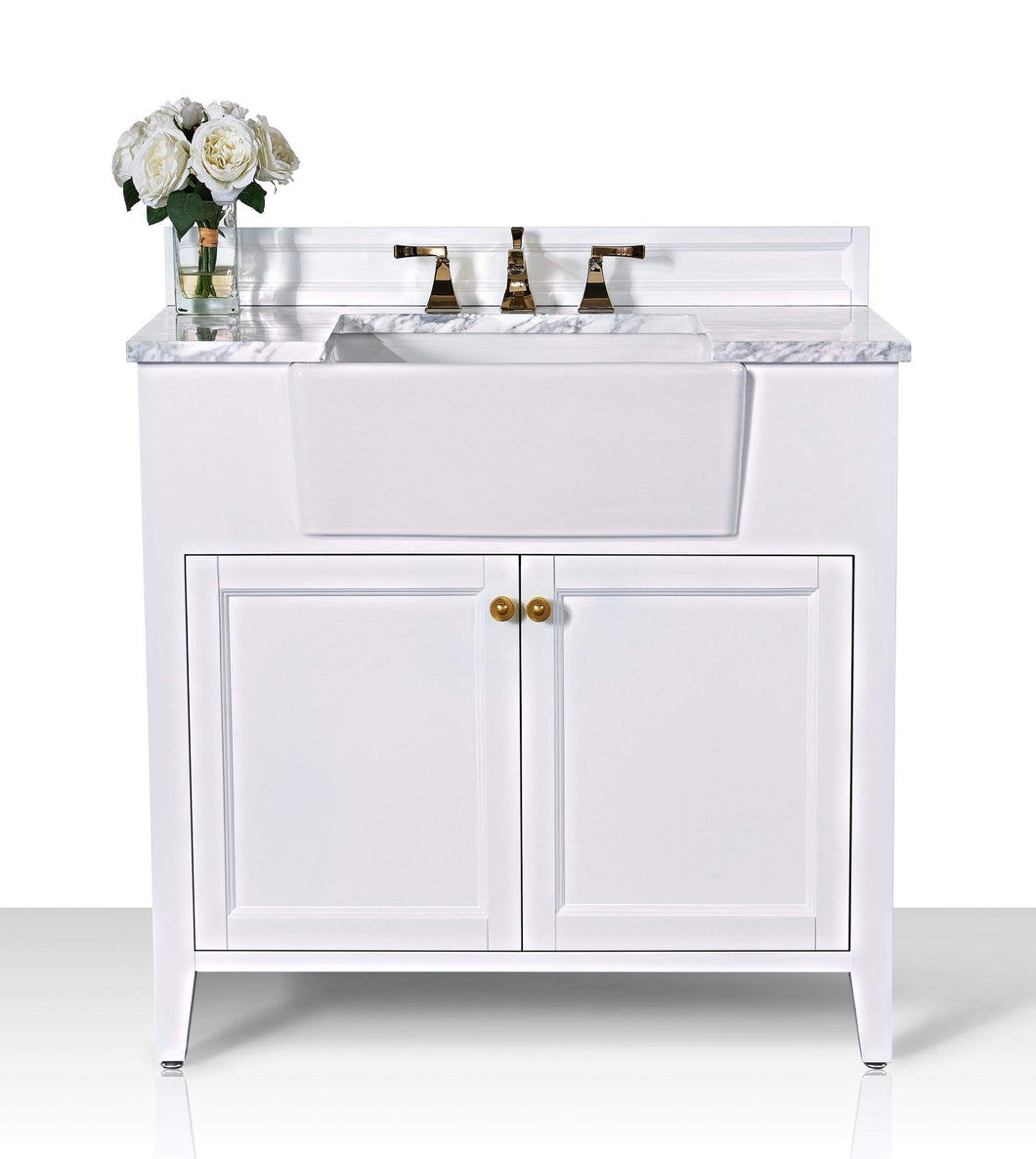 Ancerre Designs Vanity Ancerre Designs VTS-ADELINE-36-W-CW-GD Adeline 36 in. Bath Vanity Set in White