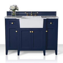 Load image into Gallery viewer, Ancerre Designs Vanity Ancerre Designs VTS-ADELINE-48-HB-CW-GD Adeline 48 in. Bath Vanity Set in Heritage Blue