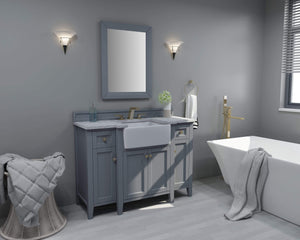 Ancerre Designs Vanity Ancerre Designs VTS-ADELINE-48-SG-CW-GD Adeline 48 in. Bath Vanity Set in Sapphire Gray