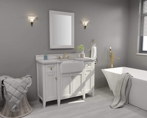 Ancerre Designs Vanity Ancerre Designs VTS-ADELINE-48-W-CW-GD Adeline 48 in. Bath Vanity Set in White