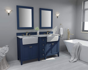 Ancerre Designs Vanity Ancerre Designs VTS-ADELINE-60-HB-CW-GD Adeline 60 in. Bath Vanity Set in Heritage Blue