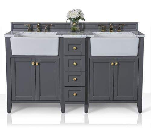 Ancerre Designs Vanity Ancerre Designs VTS-ADELINE-60-SG-CW-GD Adeline 60 in. Bath Vanity Set in Sapphire Gray