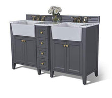 Load image into Gallery viewer, Ancerre Designs Vanity Ancerre Designs VTS-ADELINE-60-SG-CW-GD Adeline 60 in. Bath Vanity Set in Sapphire Gray