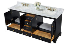 Load image into Gallery viewer, Ancerre Designs Vanity Ancerre Designs VTS-AUDREY-72-BO-CW-GD  Audrey 72 in. Bath Vanity Set in Onyx Black