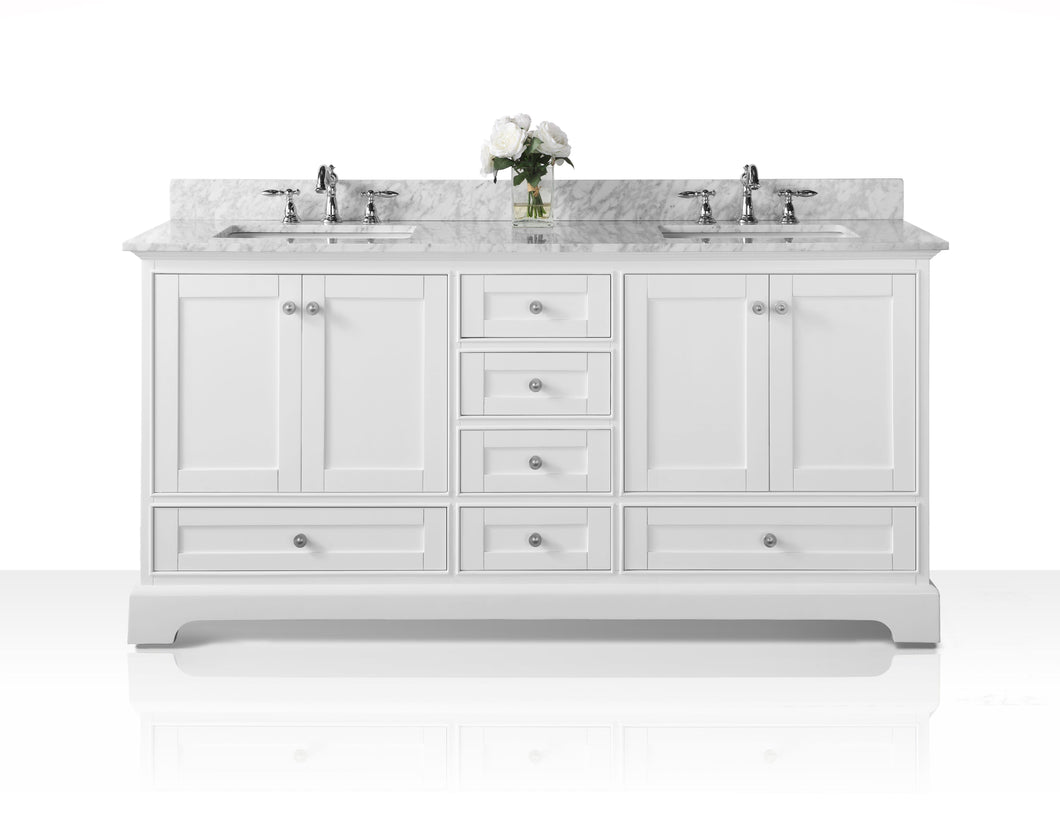 Ancerre Designs Vanity Ancerre Designs VTS-AUDREY-72-W-CW  Audrey 72 in. Bath Vanity Set in White
