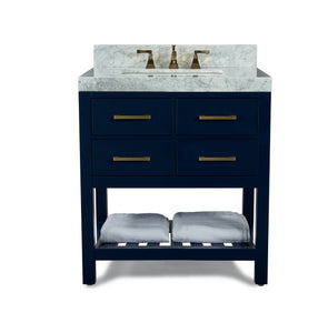 Ancerre Designs Vanity Ancerre Designs VTS-ELIZABETH-36-HB-CW-GD Elizabeth 36 in.Bath Vanity Set in Heritage Blue