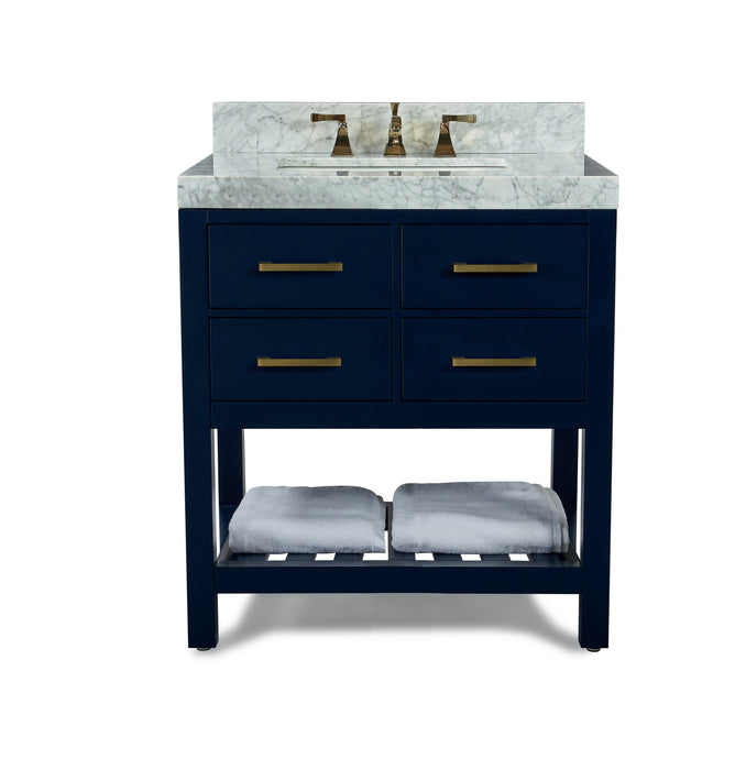 Ancerre Designs Vanity Ancerre Designs VTS-ELIZABETH-36-HB-CW-GD Elizabeth 36 in.Bath Vanity Set in Heritage Blue