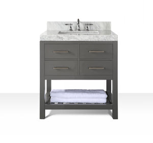 Ancerre Designs Vanity Ancerre Designs VTS-ELIZABETH-36-SG-CW Elizabeth 36 in.Bath Vanity Set in Sapphire Grey
