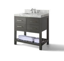 Load image into Gallery viewer, Ancerre Designs Vanity Ancerre Designs VTS-ELIZABETH-36-SG-CW Elizabeth 36 in.Bath Vanity Set in Sapphire Grey
