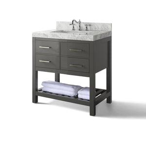 Ancerre Designs Vanity Ancerre Designs VTS-ELIZABETH-36-SG-CW Elizabeth 36 in.Bath Vanity Set in Sapphire Grey