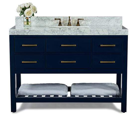 Ancerre Designs Vanity Ancerre Designs VTS-ELIZABETH-48-HB-CW-GD  Elizabeth 48 in.Bath Vanity Set in Heritage Blue