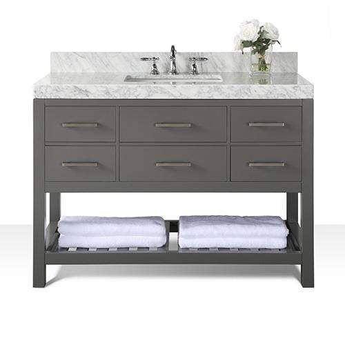 Ancerre Designs Vanity Ancerre Designs VTS-ELIZABETH-48-SG-CW  Elizabeth 48 in. Bath Vanity Set in Sapphire Gray
