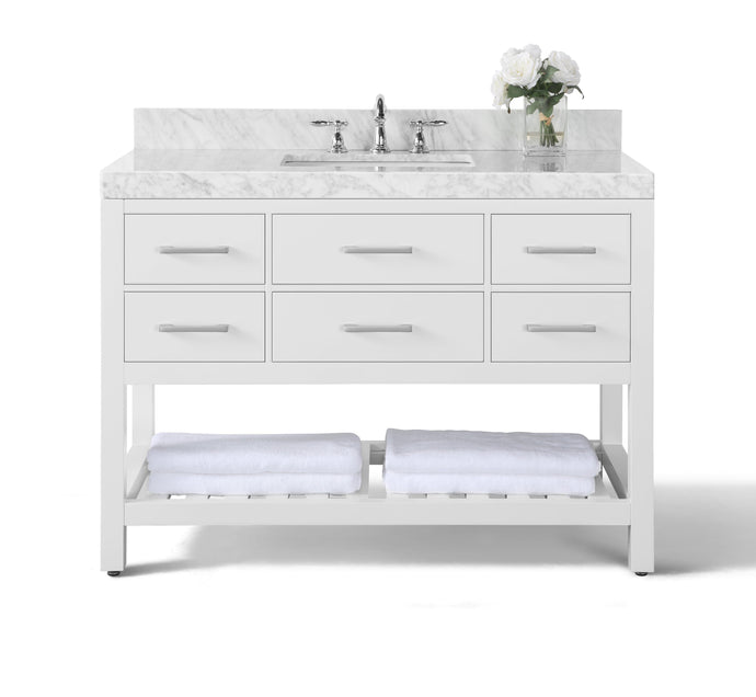 Ancerre Designs Vanity Ancerre Designs VTS-ELIZABETH-48-W-CW  Elizabeth 48 in. Bath Vanity Set in White