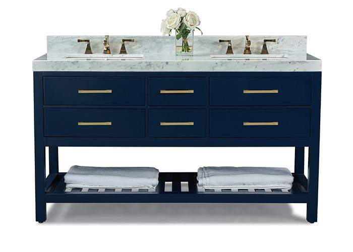 Ancerre Designs Vanity Ancerre Designs VTS-ELIZABETH-60-HB-CW-GD  Elizabeth 60 in. Bath Vanity Set in Heritage Blue