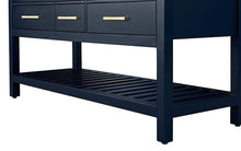 Load image into Gallery viewer, Ancerre Designs Vanity Ancerre Designs VTS-ELIZABETH-60-HB-CW-GD  Elizabeth 60 in. Bath Vanity Set in Heritage Blue