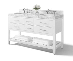 Ancerre Designs Vanity Ancerre Designs VTS-ELIZABETH-60-W-CW  Elizabeth 60 in. Bath Vanity Set in White