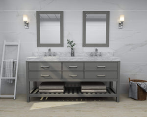 Ancerre Designs Vanity Ancerre Designs VTS-ELIZABETH-72-SG-CW   Elizabeth 72 in. Bath Vanity Set in Sapphire Gray