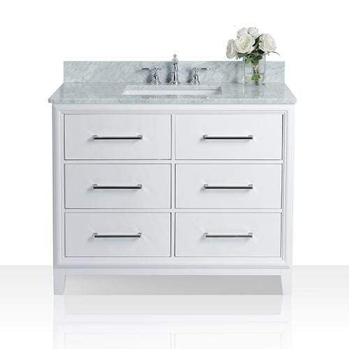 Ancerre Designs Vanity Ancerre Designs VTS-ELLIE-42-W-CW Ellie 42 in. Bath Vanity Set in White