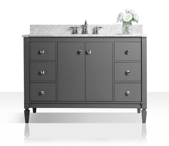 Ancerre Designs Vanity Ancerre Designs VTS-KAYLEIGH-48-SG-CW  Kayleigh 48 in. Bath Vanity Set in Sapphire Gray