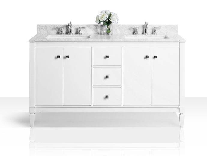 Ancerre Designs Vanity Ancerre Designs VTS-KAYLEIGH-60-W-CW   Kayleigh 60 in. Bath Vanity Set in White