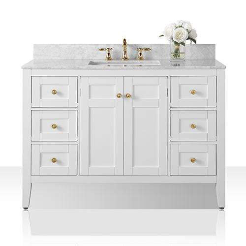 Ancerre Designs Vanity Ancerre Designs VTS-MAILI-48-W-CW-GD  Maili 48 in. Bath Vanity Set in White