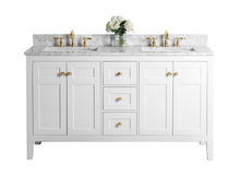 Load image into Gallery viewer, Ancerre Designs Vanity Ancerre Designs VTS-MAILI-60-W-CW-GD  Maili 60 in. Bath Vanity Set in White