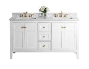 Ancerre Designs Vanity Ancerre Designs VTS-MAILI-60-W-CW-GD  Maili 60 in. Bath Vanity Set in White