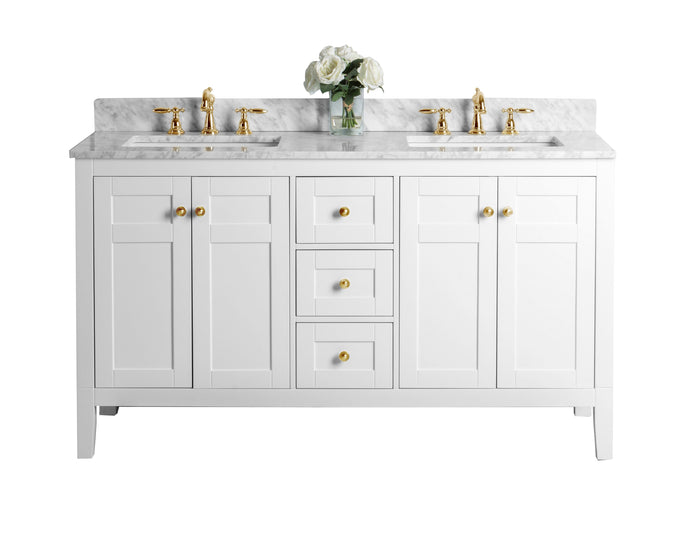Ancerre Designs Vanity Ancerre Designs VTS-MAILI-60-W-CW-GD  Maili 60 in. Bath Vanity Set in White