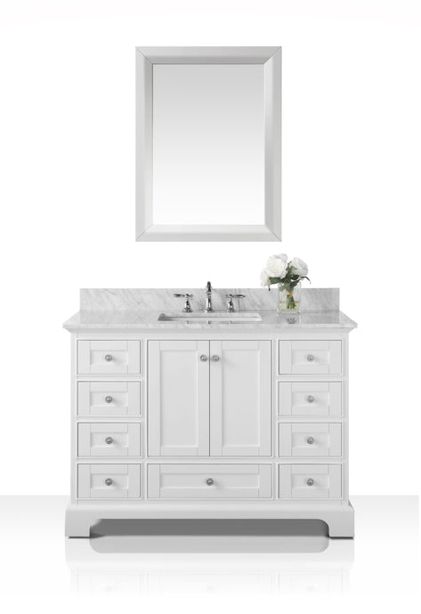 Ancerre Designs Vanity Ancerre Designs VTSM-AUDREY-48-W-CW   Audrey 48 in. Bath Vanity Set in White with 28 in. Mirror