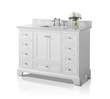 Load image into Gallery viewer, Ancerre Designs Vanity Ancerre Designs VTSM-AUDREY-48-W-CW   Audrey 48 in. Bath Vanity Set in White with 28 in. Mirror