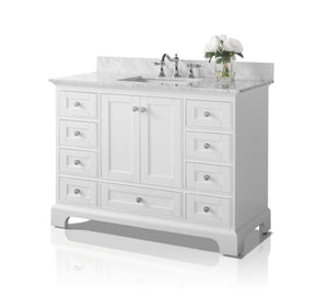 Ancerre Designs Vanity Ancerre Designs VTSM-AUDREY-48-W-CW   Audrey 48 in. Bath Vanity Set in White with 28 in. Mirror
