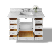 Load image into Gallery viewer, Ancerre Designs Vanity Ancerre Designs VTSM-AUDREY-48-W-CW   Audrey 48 in. Bath Vanity Set in White with 28 in. Mirror
