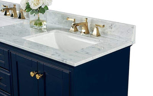 Ancerre Designs Vanity Ancerre Designs VTSM-AUDREY-60-HB-CW-GD  Audrey 60 in. Bath Vanity Set in Heritage Blue with 24 in. Mirrors