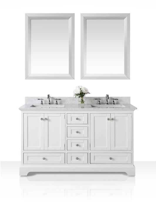 Ancerre Designs Vanity Ancerre Designs VTSM-AUDREY-60-W-CW   Audrey 60 in. Bath Vanity Set in White with 24 in. Mirror