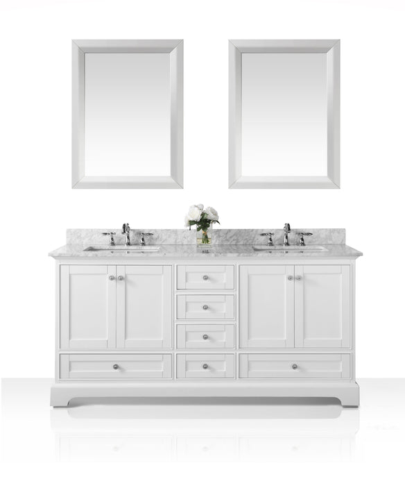 Ancerre Designs Vanity Ancerre Designs VTSM-AUDREY-72-W-CW   Audrey 72 in. Bath Vanity Set in White with 24 in. Mirror