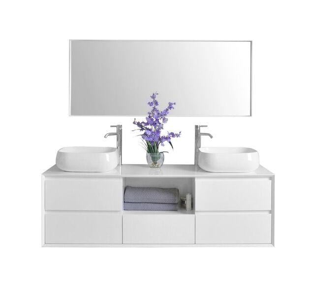Ancerre Designs Vanity Ancerre Designs VTSM-CATHERINE-63-W Catherine 63 in. Bath Vanity Set in White