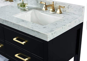 Ancerre Designs Vanity Ancerre Designs VTSM-ELIZABETH-48-BO-CW-GD  Elizabeth 48 in.Bath Vanity Set in Black Onyx with 28 in. Mirror