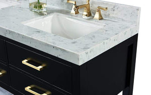 Ancerre Designs Vanity Ancerre Designs VTSM-ELIZABETH-72-BO-CW-GD  Elizabeth 72 in. Bath Vanity Set in Black Onyx with 24 in. Mirrors