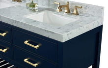 Load image into Gallery viewer, Ancerre Designs Vanity Ancerre Designs VTSM-ELIZABETH-72-HB-CW-GD  Elizabeth 72 in. Bath Vanity Set in Heritage Blue with 24 in. Mirrors