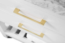 Load image into Gallery viewer, Ancerre Designs Vanity Ancerre Designs VTSM-ELIZABETH-72-W-CW-GD  Elizabeth 72 in. Bath Vanity Set in White with 24 in. Mirrors