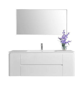 Ancerre Designs Vanity Ancerre Designs VTSM-GWYNETH-55-W-MW Gwyneth 55 in. Bath Vanity Set in White