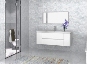 Ancerre Designs Vanity Ancerre Designs VTSM-GWYNETH-55-W-MW Gwyneth 55 in. Bath Vanity Set in White