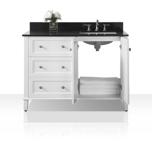 Ancerre Designs Vanity Ancerre Designs VTSM-HANNAH-48-R-W-B Hannah 48 in. Off Centered Right Bath Vanity Set in White
