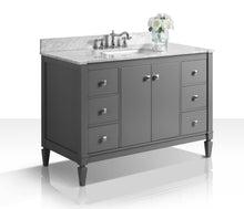 Load image into Gallery viewer, Ancerre Designs Vanity Ancerre Designs VTSM-KAYLEIGH-48-SG-CW Kayleigh 48 in. Bath Vanity Set in Sapphire Gray with 28 in. Mirror