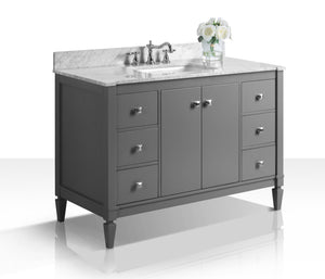 Ancerre Designs Vanity Ancerre Designs VTSM-KAYLEIGH-48-SG-CW Kayleigh 48 in. Bath Vanity Set in Sapphire Gray with 28 in. Mirror