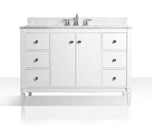 Load image into Gallery viewer, Ancerre Designs Vanity Ancerre Designs VTSM-KAYLEIGH-48-W-CW Kayleigh 48 in. Bath Vanity Set in White with 28 in. Mirror